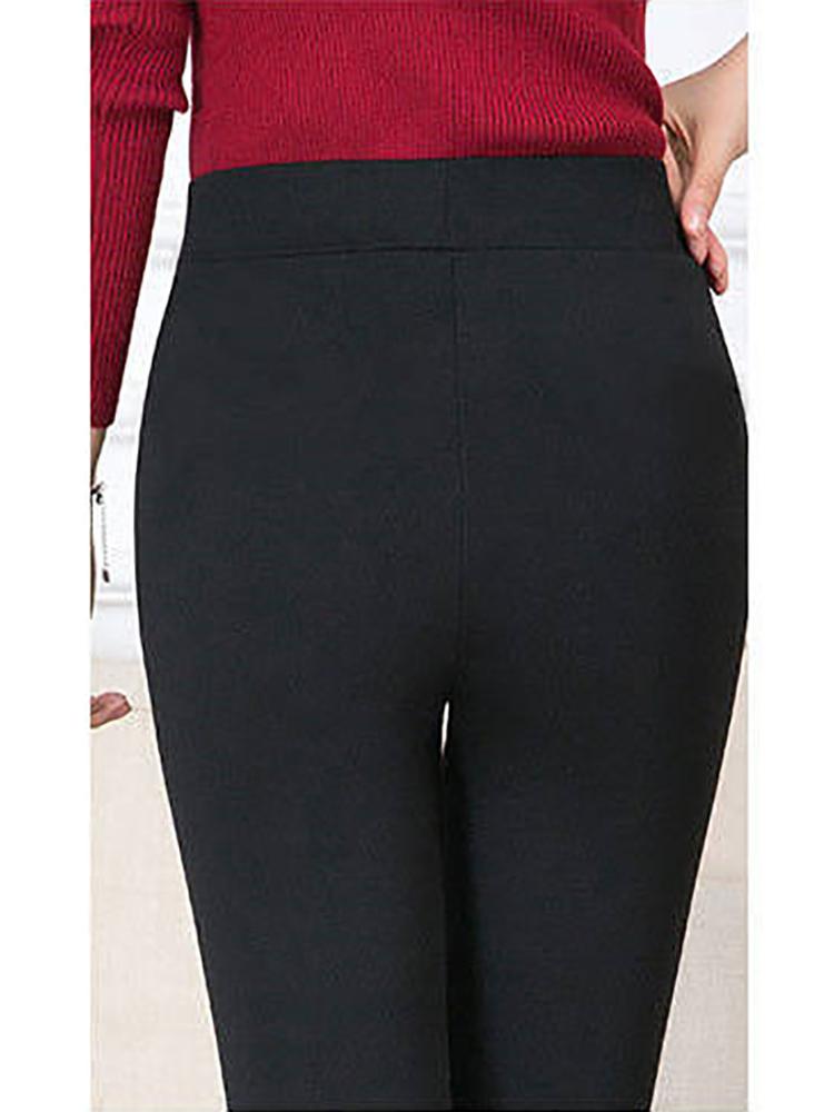 Весенние флисовые тонкие черные элегантные женские брюки повседневные эластичные базовые облегающие женские брюки модные узкие брюки офисные женские брюки