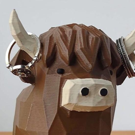 Highland Cow Ring Holder Resin Highland Cow Figurine Desktop Ornament Ring Holder Dresser