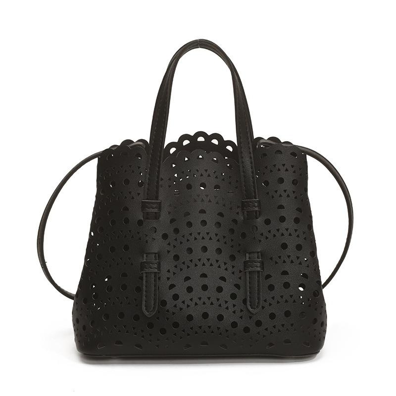 Сумка с вырезами, модная сумка-ведро в корейском стиле, простая и стильная, большой вместимости, сумка через плечо