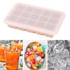 Silicone Ice Cube Tray with Lid 15 Cavity Easy Release Ice Mold for Freezer Large Ice Cubes Maker for Whiskey Cocktails