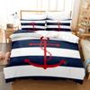 Anchor Bedding Sets New Nautical Ocean Ocean Spirit Duvet Cover King Queen Single Size Bed Linen with Pillowcase Teens Boys Gift