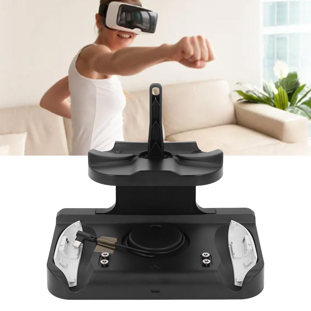 Зарядная станция для VR-контроллеров с RGB-подсветкой, станция зарядки контроллеров VR-шлема с 2 перезаряжаемыми аккумуляторами