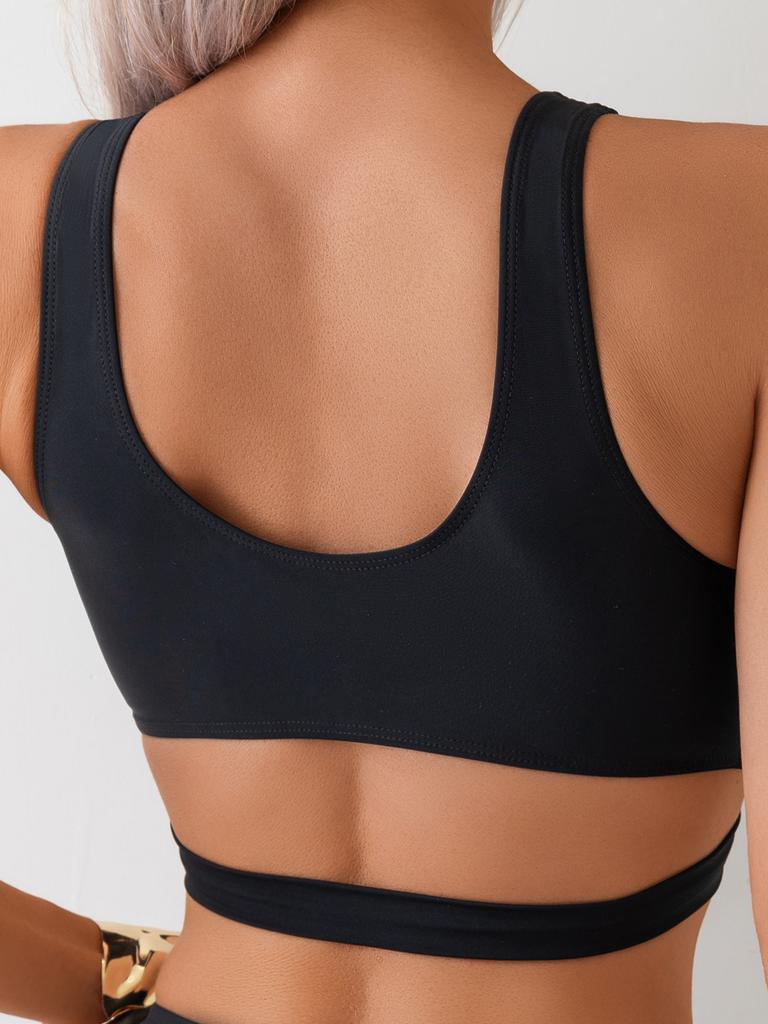 Sexy One-piece Swimsuit Solid Color Swimming Lingerie Women's Shape Up Backless Swimsuit Female Beachwear Bathing Suit