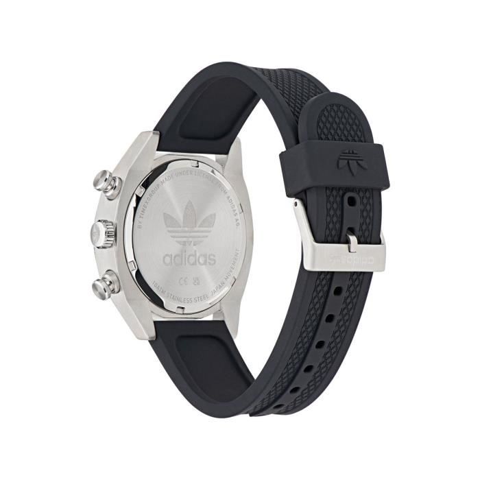 Montre Adidas Originals - Mixte - AOFH23005 - Noir Silicone - 43mm - 10 bar