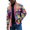 Men's Fashion Trend Daily Casual Printed Long Sleeve Button Down Jacket