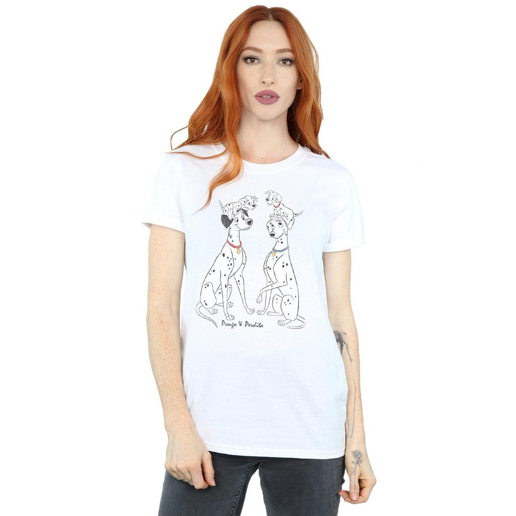 101 Dalmatians Womens/Ladies Pongo And Perdita Cotton Boyfriend T-Shirt