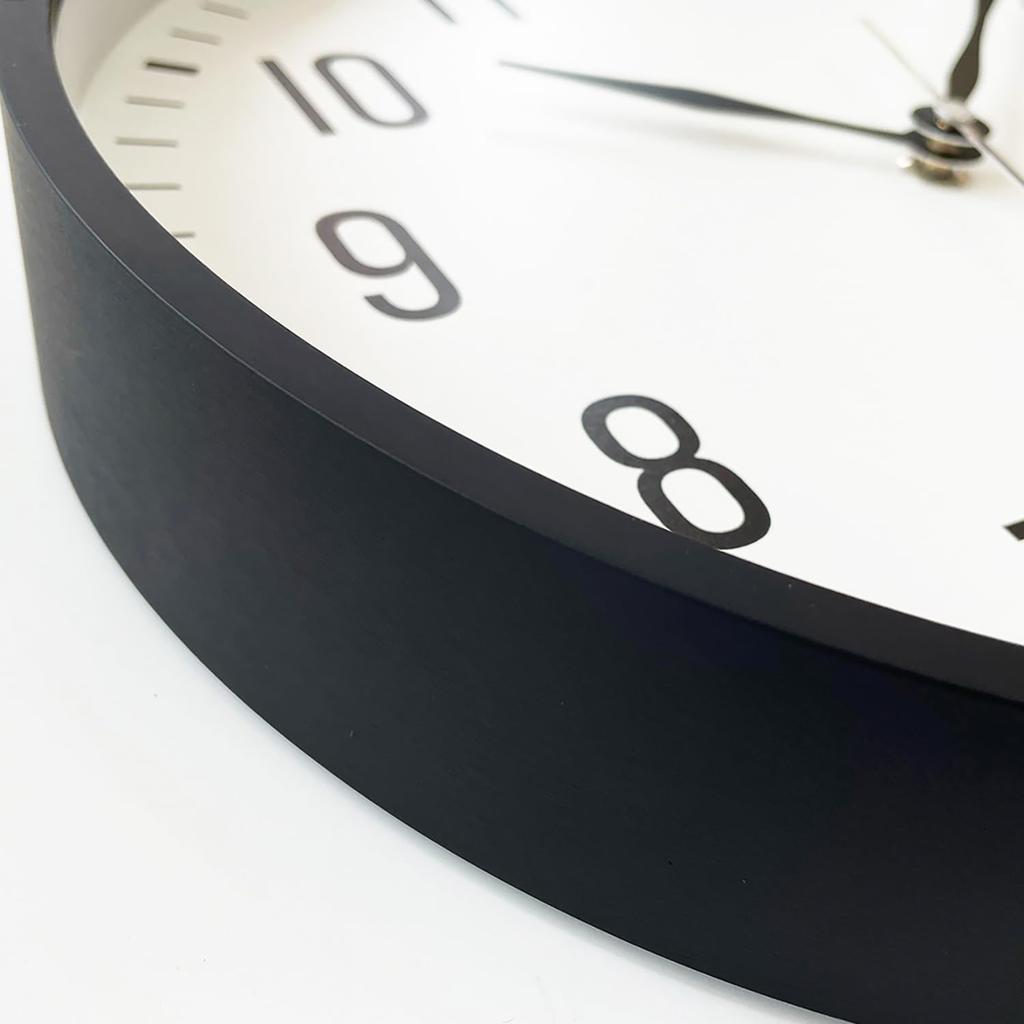 Часы KATOMOKU из фанеры 19, черные настенные часы с непрерывной секундной стрелкой, km-111BK 304 мм (Кварцевые часы)