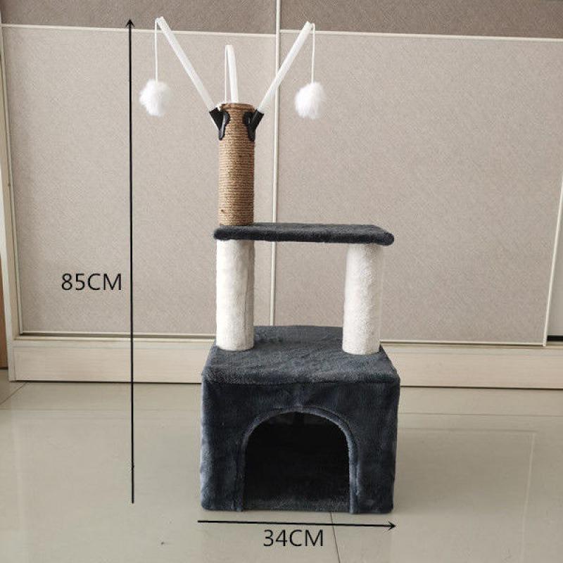 Четырехсезонное кошачье дерево: Кровать, Игровой комплекс, Когтеточка, Сизалевая веревка, Когтеточка, Игрушки и принадлежности.