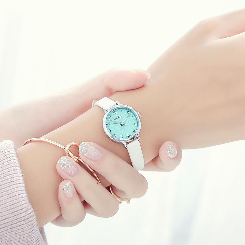 New Fashion Women's Watch Student Belt Simple Digital Small Dial Quartz Watch for Women