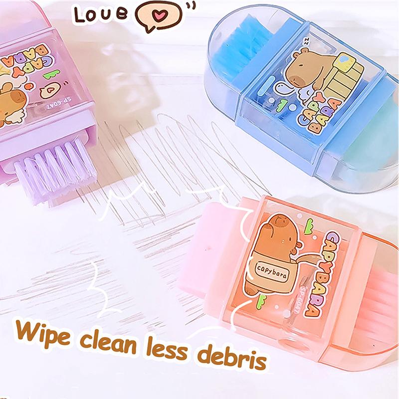 Милый мультяшный многофункциональный капибара ластик точилка для карандашей кисть детские подарки кавайные канцелярские принадлежности для школьников