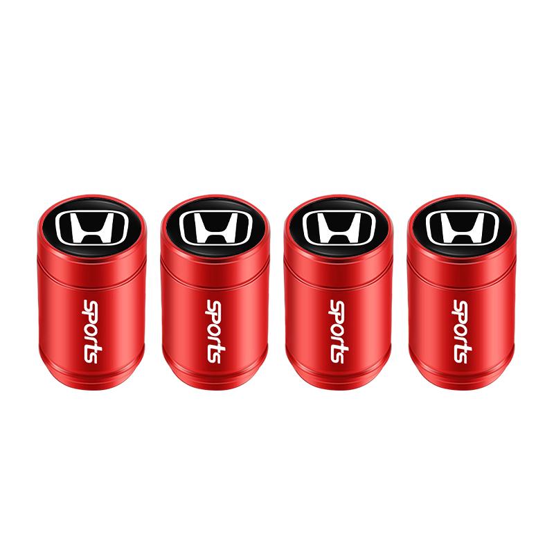 4Pcs Aluminum Alloy Car Tire Valve Cap Auto Wheel Accessories For Honda Accord Civic FIT Insight CRV Jazz HRV CRZ CRX City Vezel