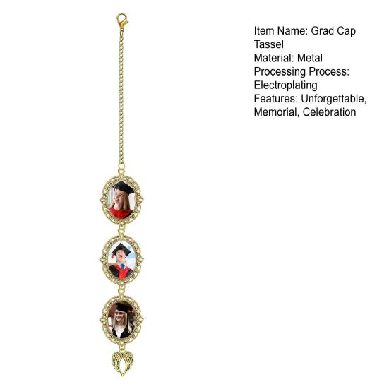 Personalized Graduation Tassel Charm Custom Graduation Cap Tassel with Memorial Photo Class of 2025 Picture Frame Pendant for Graduation Gift