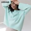 Autumn and Winter Women's Sweater Knit Sweater Round Neck Loose Solid Color Long Sleeve Sweater