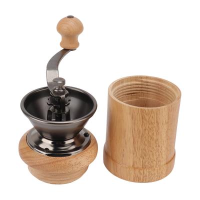 Кофемолка ручная дубовая нержавеющая сталь ретро эргономичная рукоятка конический сердечник для помола