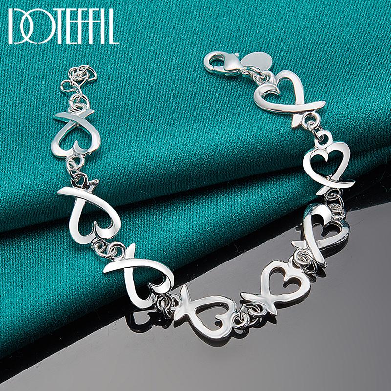 Браслет в форме сердца Серебряные романтические украшения