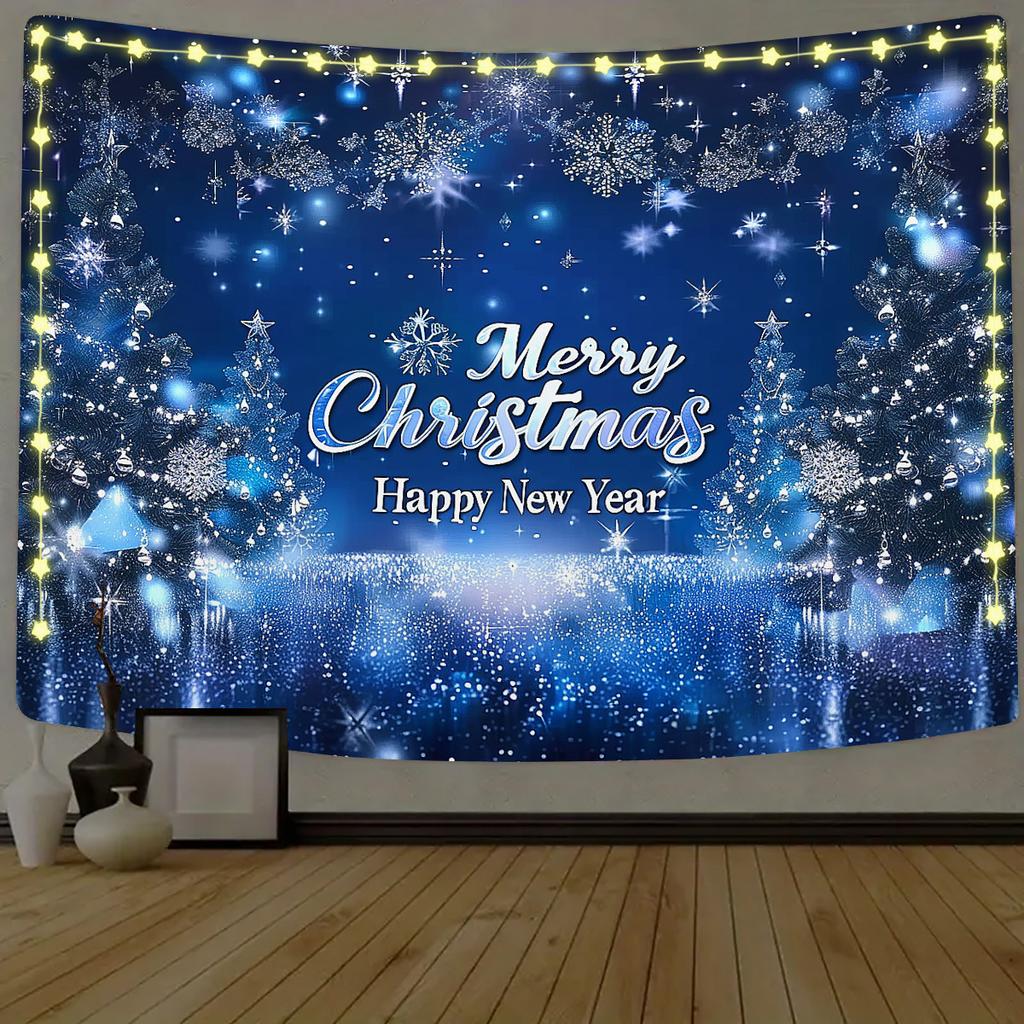 One Piece Polyester Christmas and New Year Banner No Electricity Required - Winter Wonderland Snowflake Decorative Background