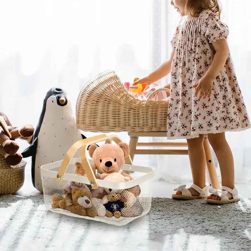 Сетчатая корзина для хранения, сетчатая проволочная корзина для хранения, органайзер, ящик 15,74x9,84x6,7 дюймов, прямоугольная корзина для овощей, корзина для фруктов, ящик для кухни