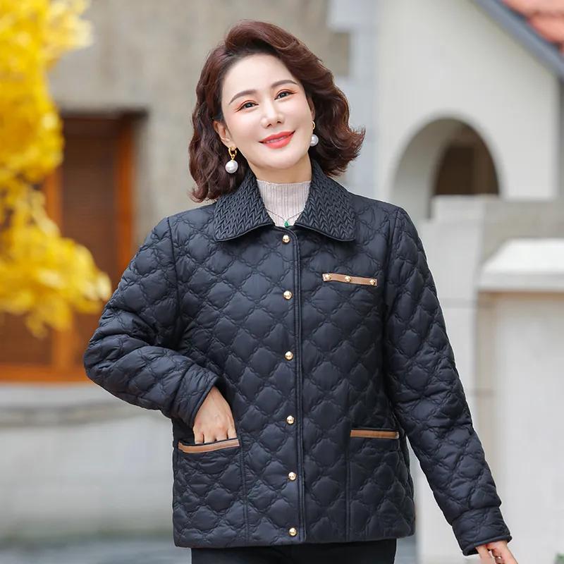 Зимняя женская куртка с хлопковой подкладкой Куртка с хлопковой подкладкой Модная короткая легкая куртка Стеганая куртка в китайском стиле