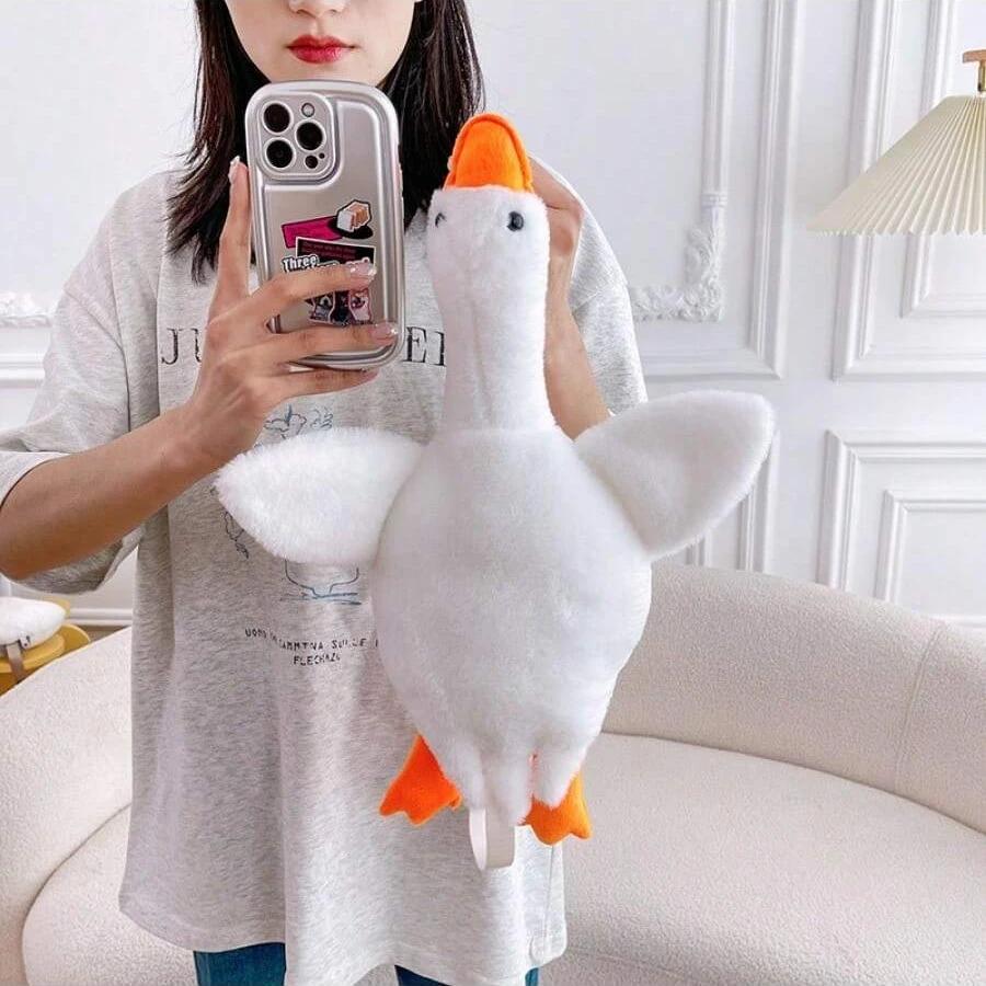 Милый гусь, плюшевая сумка на плечо, кошелек для монет, желтая утка, плюшевые игрушки, кавайный подарок на день рождения, чучело животных, лебедь, гусь, мягкие куклы