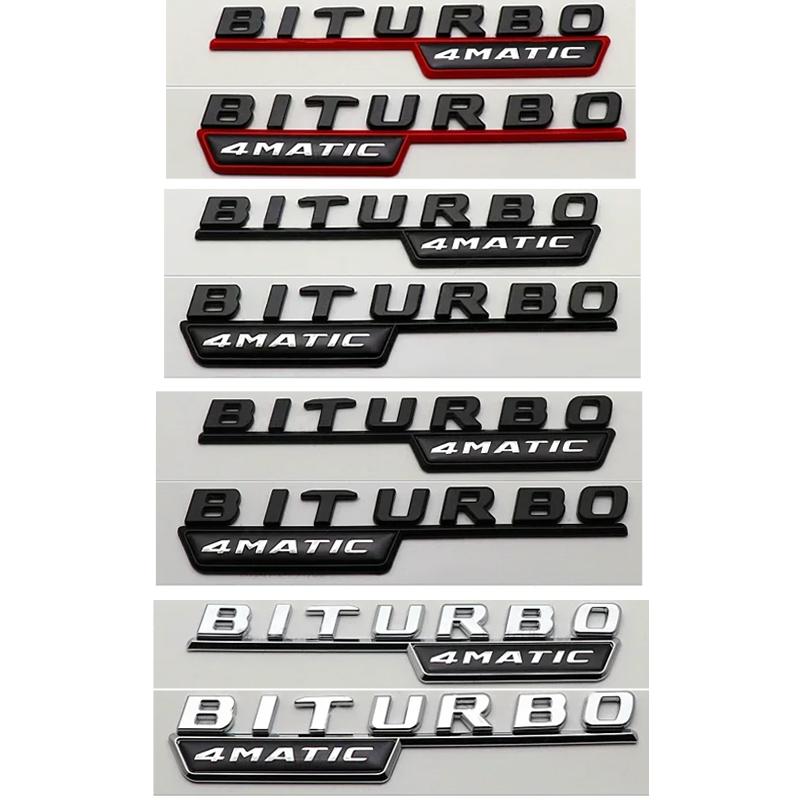 2pcs BITURBO 4MATIC Plus Logo Car Emblem Fender Badge Sticker For Mercedes Benz AMG C43 E43 GLE43 GLC43 W204 W203 W211 W205 X253 qq1