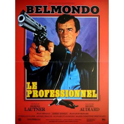 LE PROFESSIONNEL Affiche Cinéma Originale Pliée Petit format 53x40см Постер фильма ЖАН-ПОЛЬ БЕЛЬМОНДО Ressortie 1990