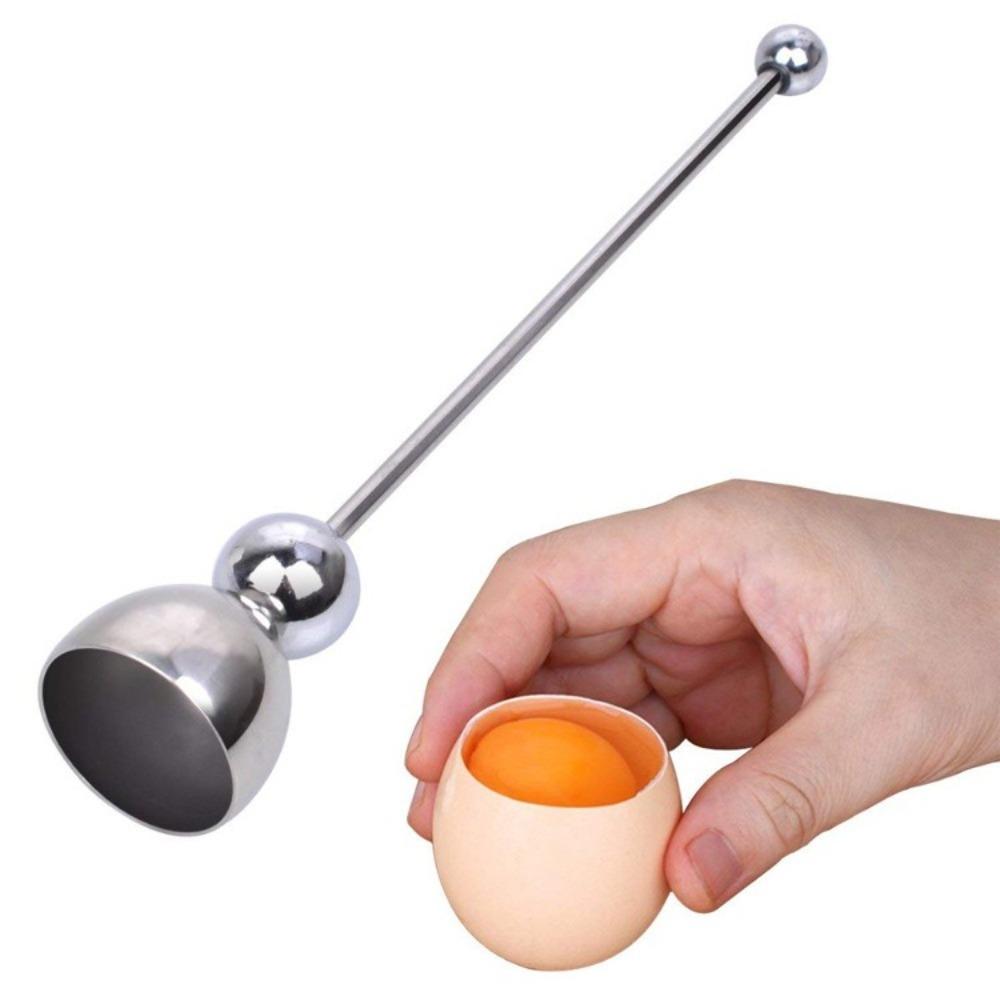 2pcs Professional Egg Topper Cracker Stainless Steel Shell Boiled Tool Egg Knocker Opener Raw Eggs