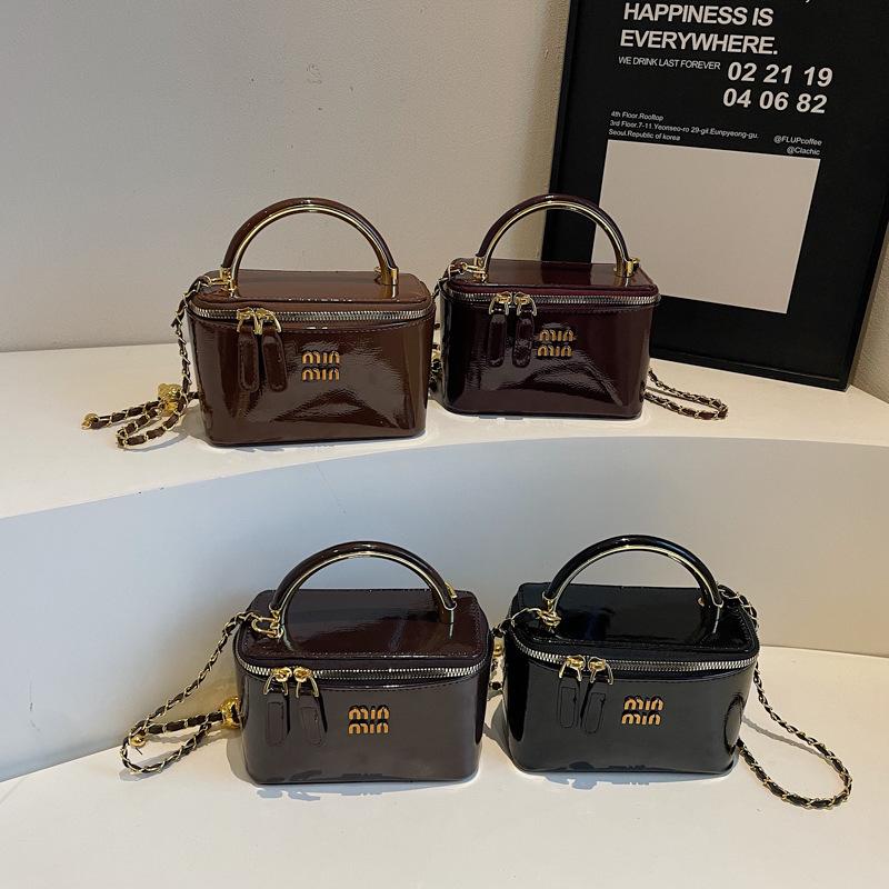 Винтажная маленькая квадратная сумка Miu на цепочке - Женская повседневная модная сумка через плечо и кроссбоди