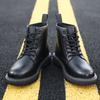 Осенне-зимние ботинки Мартин из коровьей кожи, мужские бархатные черные рабочие ботинки на толстой подошве, шнуровка, модные ботинки 2025