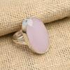 Pink Chalcedony Gemstone Handmade 925 Sterling Silver Jewelry Lovely Ring For Wedding Gift