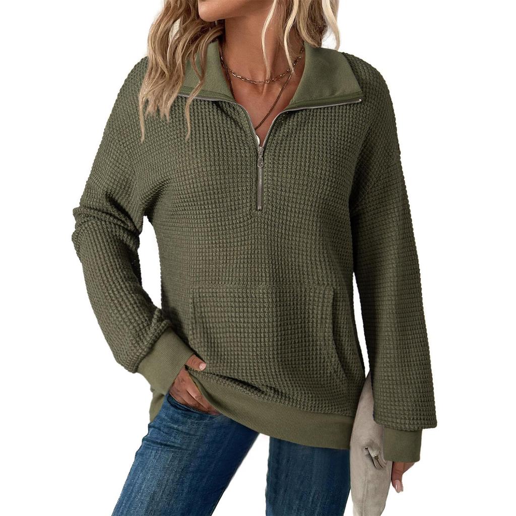 Women's Solid-color Fashionable Long-sleeved Top Hoodie