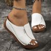Fashion Lightweight Peep Toe Wedges Slippers Women Summer Platform Thick Sole Sandals Woman Plus Size Pu Leather Slides Shoes Mujer 43