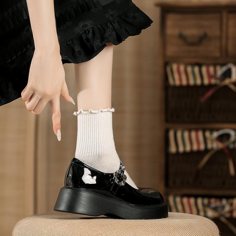 Туфли из натуральной кожи, новинка 2025 года, женская обувь, весенние туфли, туфли на платформе, туфли-лоферы, французские туфли Мэри Джейн