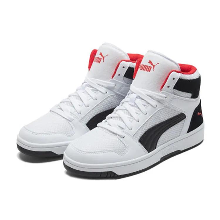 Puma Rebound LayUp Mesh 'White Black' (Unisex) White / Black / High Risk Red Skate Shoes 370913 02