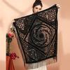 New Retro Ethnic Style Velvet Jacquard Tassel Scarf Scarf with Warm Cheongsam Shawl On The Outside