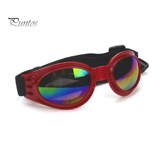 Dog Polarized Sunglasses Small Breed UV Protection Windproof Sun Glasses Pet Goggles Adjustable Folding Eye Wear with Elastic Band for Outdoor