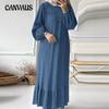 Women's Plus Size New Fashion Vintage Ruffle Dress with Puffed Sleeves
