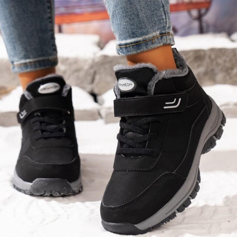 Женские ботинки Снежные больших размеров Женская обувь На шнуровке Женская обувь На платформе Теплые ботильоны Однотонные Botas Mujer Зимние ботинки для девочек