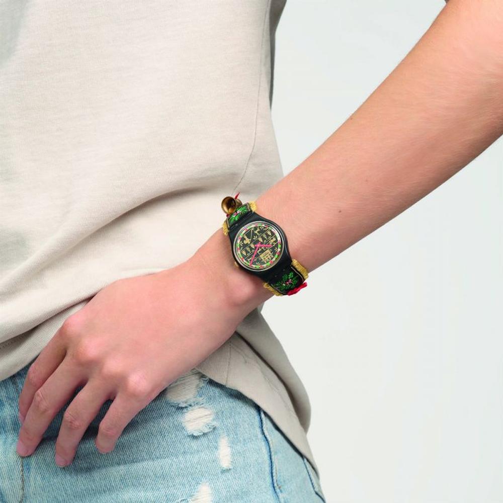 Swatch Унисекс 34 мм Черные часы SO28B115 SO28B115