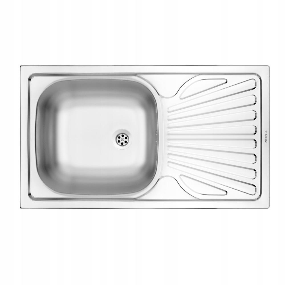 Single-bowl steel inset kitchen sink 76 x 43 cm