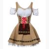 Charming Green V Neck Dirndl Costume Featuring Lace Design Ideal For Oktoberfest Events