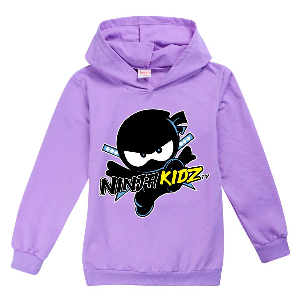 Детские смешные худи NINJA KIDZ Мальчики Повседневная футболка Мультяшная с длинным рукавом Детские футболки Весна осень Девочки Топы Детская одежда