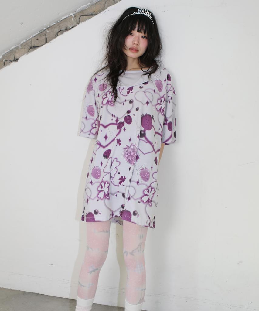 NOFFICIALNOFFICE Sailor Berry Lucky Tea Dress Light Gray