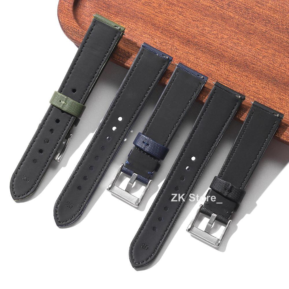 Ribbed Nylon Watch Band Quick Release Fabric Sailcloth Strap 20mm 20mm Leather Replacement Wristband Men Sport Waterproof Belt