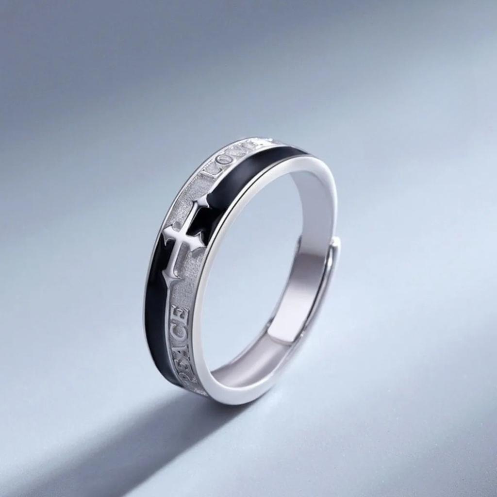 Adjustable Cross Ring, Stainless Steel Punk Jewelry for Women Men, Comfort Fit Daily Wear Gift Idea