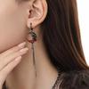 1Pc/Pair Red Moon Asymmetric Earrings Personality Hip-Pop Gothic Opening Rings Personalized Tassel Chain Eardrop Jewelry Gifts