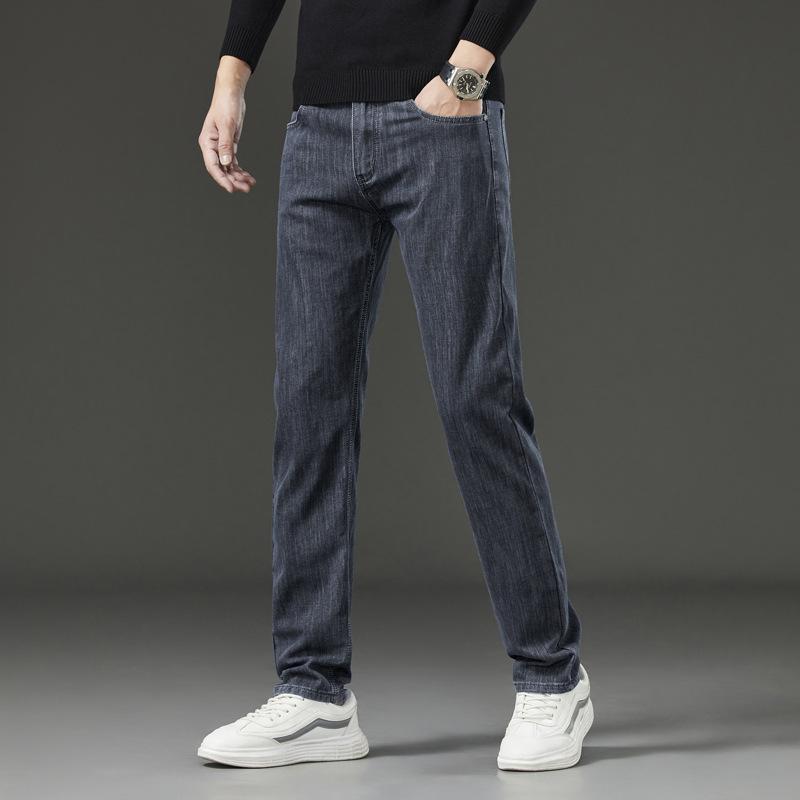2024 Summer New Jeans Men'S Straight Leg Slim Fit Elastic Casual Pants Youth Men'S Pants