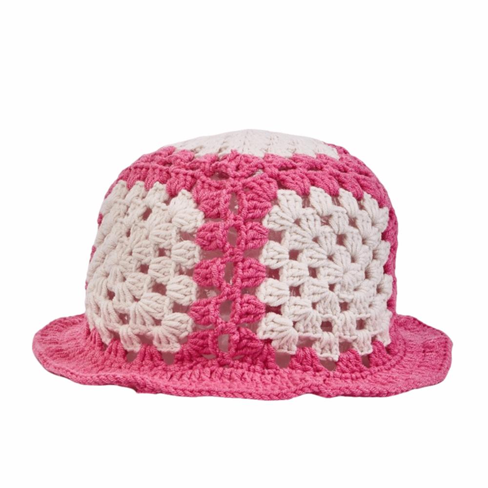 Sunflower Patterned Fisherman Hat Lotus Leaf Edge Handmade Knit Hat  Autumn Winter Outings