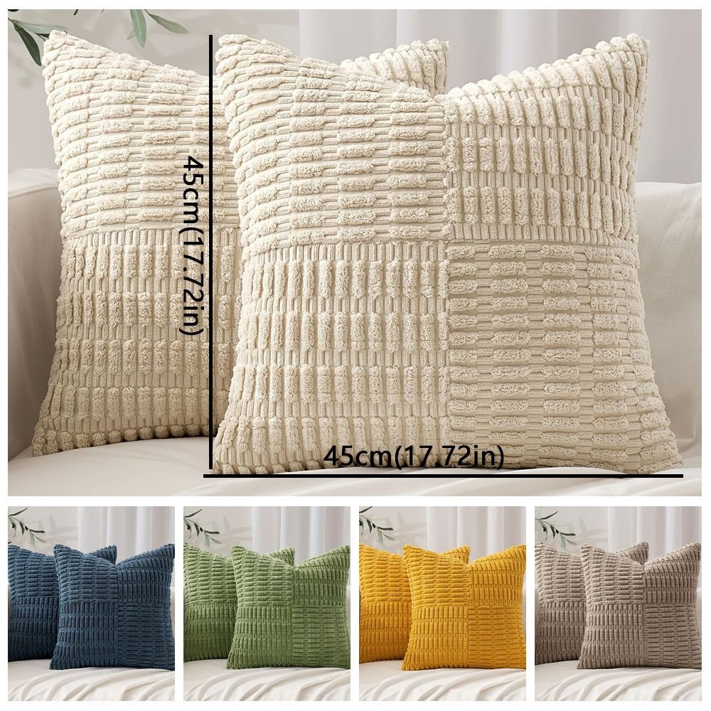 Super Soft Corduroy Pillow Cover Solid Color Wear Resistant Throw Pillow Covers Textured Thickened Pillowslip Couch Sofa