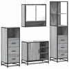 VidaXL Ensemble De Meubles De Salle De Bain 4 Pcs Sonoma Grey, Bathroom Cabinet, Toilet Storage Cabinet, 3301298