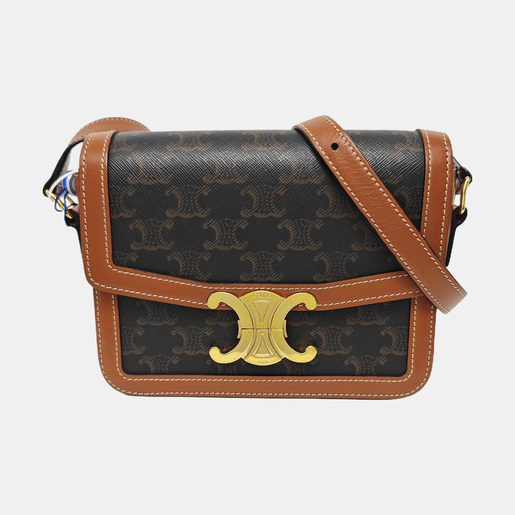 [Pre-Owned] Teen Triomphe Canvas And Leather Shoulder Bag - Very Good #7SUXOO